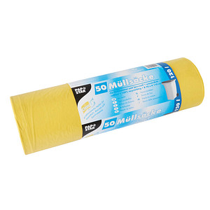 Papstar Müllbeutel 10051, gelb, 120 Liter, extrastark 4002911100516 Papstar 50 Stück