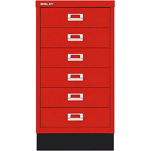 BISLEY MultiDrawer™ L29A36S Schubladenschrank kardinalrot 6 Schubladen 34,9 x 43,2 x 67,0 cm