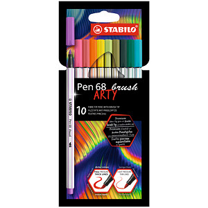 STABILO Pen 68 brush ARTY Filzstifte farbsortiert, 10 St.