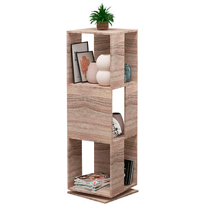 4051814403941 - Aktenregal Holzregal stehend Bücherregal drehbar Maße ca H 109 x B 34 x T 34 cm Elegantes Regal Büroregal ¿ Stifta XL Gr 34 braun (sonoma eiche) B34cm H109cm T34cm Holzwerkstoff Holz Spanplatte Regale