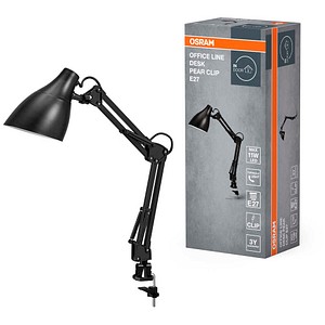 OSRAM Office Line Desk Pear Clip E27 LED Schreibtischlampe schwarz 11 W mit Tischklemme