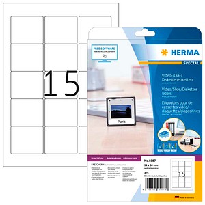 HERMA Disketten-Etiketten 5087 weiß, 25 Blatt