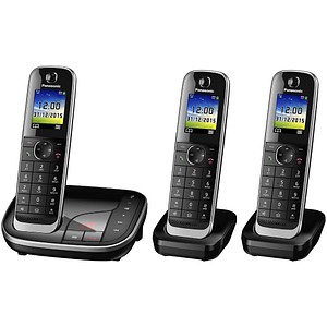 5025232815180 - KX-TGJ323GB - Schnurlostelefon - Anrufbeantworter mit Rufnummernanzeige - DECT - Schwarz + 2 zusätzliche Handsets