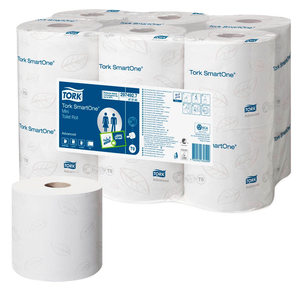 TORK Toilettenpapier SmartOne® T9 Mini 2-lagig 12 Rollen