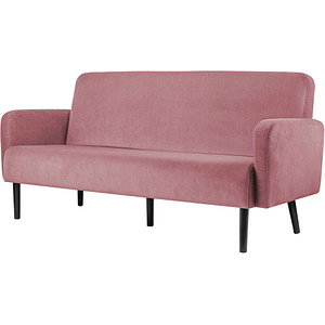 3660141954579 - 3-Sitzer Sofa LISBOA rosa schwarz Stoff 3660141954579 PAPERFLOW
