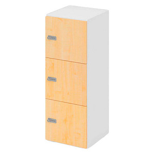 4032062314296 - HAMMERBACHER Schließfachschrank weiß ahorn V234L3 W 3 ZS 3 Schließfächer 400 x 420 x 1100 cm