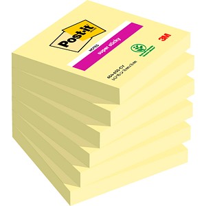 Image of Post-it® Super Sticky Notes Haftnotizen extrastark gelb, 6 Blöcke