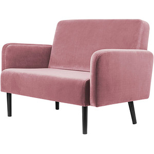 3660141954494 - 2-Sitzer Sofa LISBOA rosa schwarz Stoff 3660141954494 PAPERFLOW