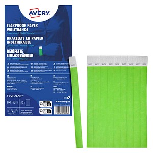 AVERY Zweckform Einlassband TYVGN-50 neon gn 500St 5014702149504 AVERY Zweckform 500 Stück