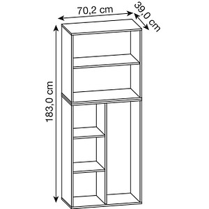 4051814370090 - my home Putzmittelschrank Lona 913865 grau 3 Fachböden 702 x 390 x 1830 cm 4051814370090 - my home Putzmittelschrank Lona 913865 grau 3 Fachböden 702 x 390 x 1830 cm