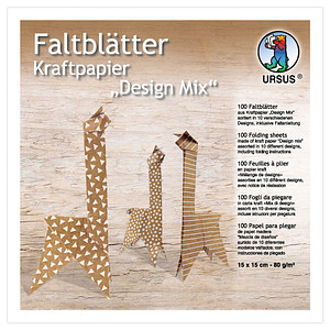 Image of URSUS® Faltblätter Kraftpapier braun-weiß 100 St.