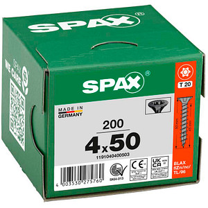 4003530275760 - Senkkopf 40x 50 vg Torx 20 verzinkt schwarz mit Bewertung   Kleinpackung - Spax