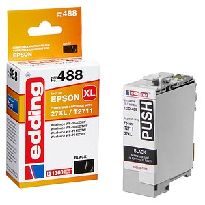 edding EDD-488  schwarz Druckerpatrone kompatibel zu EPSON 27XL / T2711XL