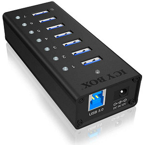 RaidSonic ICY BOX® USB-Hub IB-AC618 7-fach schwarz