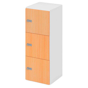 4032062314319 - HAMMERBACHER Schließfachschrank weiß buche V234L3 W 6 ZS 3 Schließfächer 400 x 420 x 1100 cm