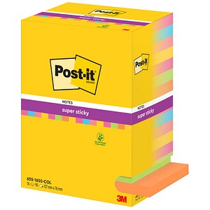 4054596855915 - Super Sticky Notes Carnival Haftnotizen extrastark farbsortiert 16 Blöcke