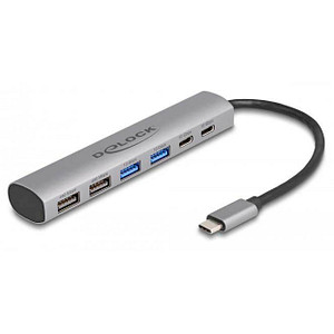 Image of DeLOCK USB-Hub 6-fach grau