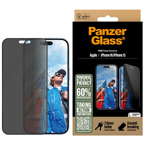 PanzerGlass™ Privacy Display-Blickschutzglas für Apple iPhone 15, iPhone 16