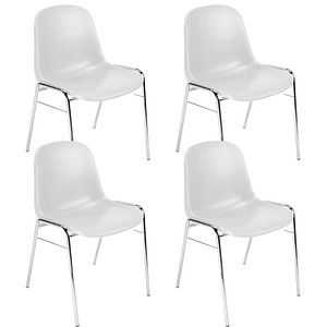 5901747141283 - Besucherstuhl Beta grau   chrom ohne Armlehnen 4-Fuß-Gestell 5901747141283 4 Stück