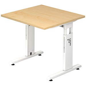 OS 08 höhenverstellbarer Schreibtisch ahorn quadratisch