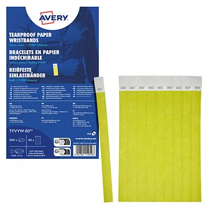 AVERY Zweckform Einlassband TYVYW-50 neon ge 500St 5014702149528 AVERY Zweckform 500 Stück