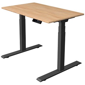 Kerkmann Move 1 stable elektrisch höhenverstellbarer Schreibtisch eiche hell rechteckig, T-Fuß-Gestell grau 100,0 x 60,0 cm