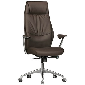 AMSTYLE XXL Chefsessel, SPM1.146 Leder braun, Gestell silber