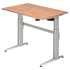 höhenverstellbarer Schreibtisch Sira nussbaum rechteckig
