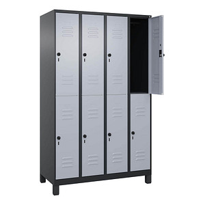 4068427573725 - Spind Classic Plus schwarzgrau weißaluminium 080310-40 S10149 8 Schließfächer 1200 x 500 x 1950 cm 4068427573725 C+P-Möbel 4068427573725 - Spind Classic Plus schwarzgrau weißaluminium 080310-40 S10149 8 Schließfächer 1200 x 500 x 1950 cm 4068427573725 C+P-Möbel
