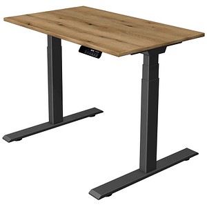 Kerkmann Move 1 stable elektrisch höhenverstellbarer Schreibtisch asteiche rechteckig, T-Fuß-Gestell grau 100,0 x 60,0 cm