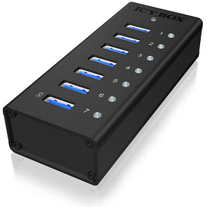 4250078160182 - IB-AC618 7 Port USB 30 Hub mit 1x Tablettladeport Vollmetall mit 12V 3A Netzteil schwarz 4250078160182 - IB-AC618 7 Port USB 30 Hub mit 1x Tablettladeport Vollmetall mit 12V 3A Netzteil schwarz