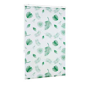 4052025904081 - Duschrollo Blätter 100x240cm Seilzugrollo f Dusche & Badewanne wasserabweisend Decke & Fenster weiß grün - Relaxdays 4052025904081 - Duschrollo Blätter 100x240cm Seilzugrollo f Dusche & Badewanne wasserabweisend Decke & Fenster weiß grün - Relaxdays