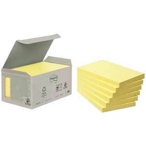 Image of Post-it® Recycling Notes 654 Haftnotizen gelb, 6 Blöcke