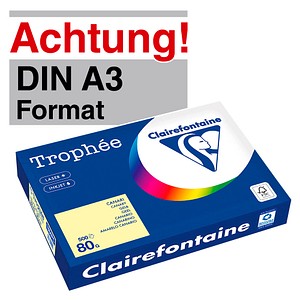 Clairefontaine Kopierpapier Trophée gelb DIN A3 80 g/qm 500 Blatt