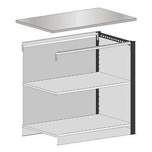 4058255114849 - Thekenmodul MULTIplus Endmodul mit Arbeitsplatte schwarz 806 x 780 x 1035 cm