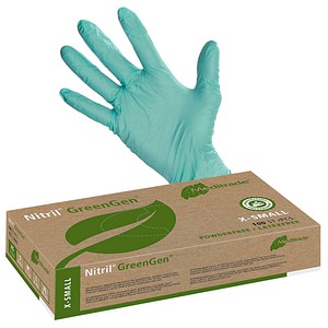 4250016484431 - unisex Einmalhandschuhe Nitril GreenGen grün Größe XS 4250016484431 100 Stück
