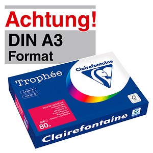 Clairefontaine Kopierpapier Trophée kirschrot DIN A3 80 g/qm 500 Blatt