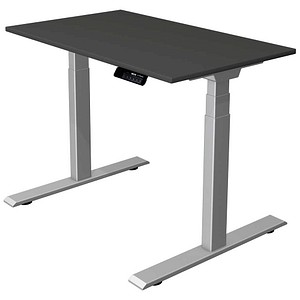 Kerkmann Move 1 stable elektrisch höhenverstellbarer Schreibtisch anthrazit rechteckig, T-Fuß-Gestell silber 100,0 x 60,0 cm