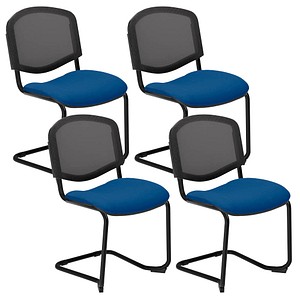 5901747156966 - Besucherstuhl Iso Ergo Mesh blau   schwarz ohne Armlehnen Freischwinger 5901747156966 4 Stück 5901747156966 - Besucherstuhl Iso Ergo Mesh blau   schwarz ohne Armlehnen Freischwinger 5901747156966 4 Stück