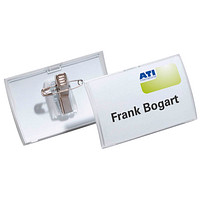 BNT Namensschilder 90 x 60 mm, mit Hosenträger-Clip, Kunststoff, 10 Stück –  Böttcher AG