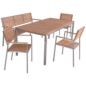 4041908134493 - Sitzgruppe DENVER 05 silber Holz Metall 5 tlg 4041908134493 Garden Pleasure