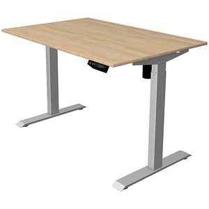Kerkmann Move 1 elektrisch höhenverstellbarer Schreibtisch eiche hell rechteckig, T-Fuß-Gestell silber 120,0 x 80,0 cm