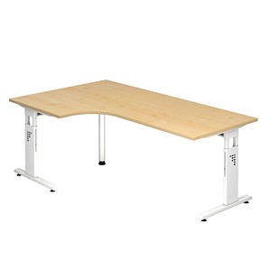 OS 82 höhenverstellbarer Schreibtisch ahorn L-Form