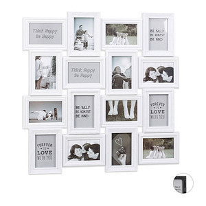 4052025935764 - Relaxdays Bilderrahmen Collagen für 16 Bilder 9 x 13 Hoch- oder Querformat Kunststoffrahmen HxB 70 x 70 cm weiß 4052025935764 - Relaxdays Bilderrahmen Collagen für 16 Bilder 9 x 13 Hoch- oder Querformat Kunststoffrahmen HxB 70 x 70 cm weiß
