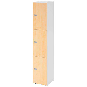 4032062314463 - HAMMERBACHER Schließfachschrank weiß ahorn V264L3 W 3 ZS 3 Schließfächer 400 x 420 x 2156 cm