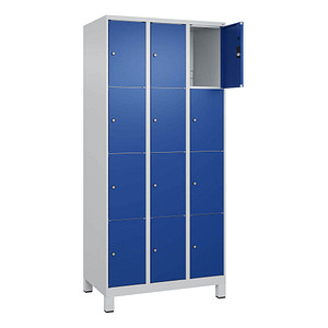 4066681681231 - Schließfachschrank Classic Plus enzianblau lichtgrau 080010-304 S10003 12 Schließfächer 900 x 500 x 1950 cm 4066681681231 C