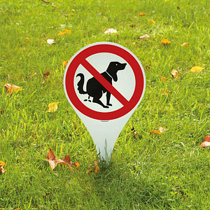 4044589428325 - Verbotsschild Hier kein Hundeklo runde Form mit Spieß 180 x 335 cm 4044589428325 SafetyMarking