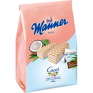 Manner Cocos Schnitten 400G - Knusprige Waffeln Mit Kokosnusscremefüllung - Waffelgebäck - Ohne Künstliche Farbstoffe - Urlaubsgefühle - Teilen. Mit - Image 2