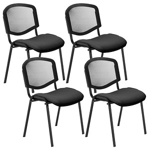 5901747156515 - Besucherstuhl Iso Ergo Mesh anthrazit schwarz   schwarz ohne Armlehnen 4-Fuß-Gestell 5901747156515 4 Stück