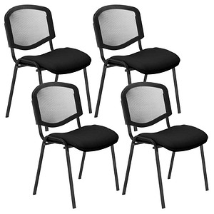 5901747156539 - Besucherstuhl Iso Ergo Mesh schwarz   schwarz ohne Armlehnen 4-Fuß-Gestell 5901747156539 4 Stück